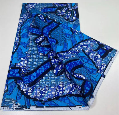 African Golden Glitter Wax Fabric - 6 Yards Ankara Batik Pagne Material for Sewing & Fashion Designs