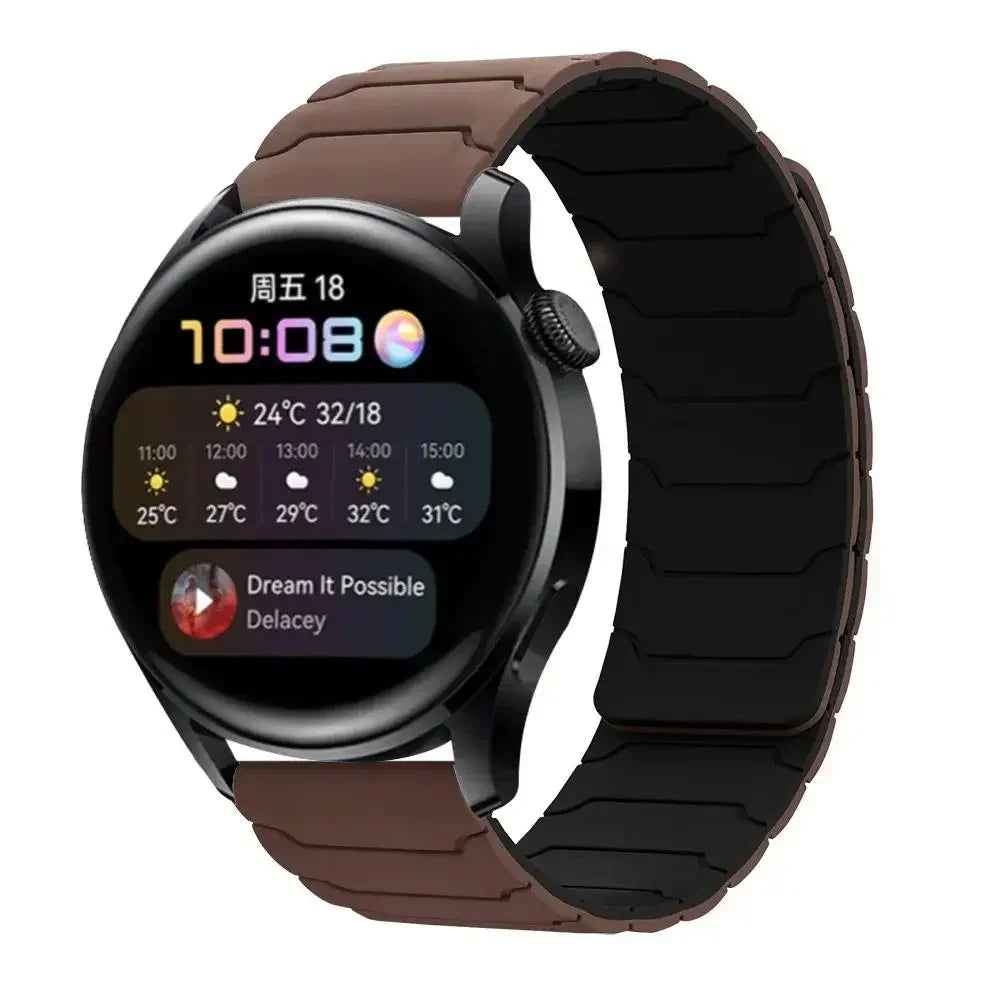 22mm Magnetic Silicone Watch Strap – Replacement Sport Wristband for OnePlus Watch 3/2R/2 & OPPO Watch X/X2/4 Pro 46mm Band