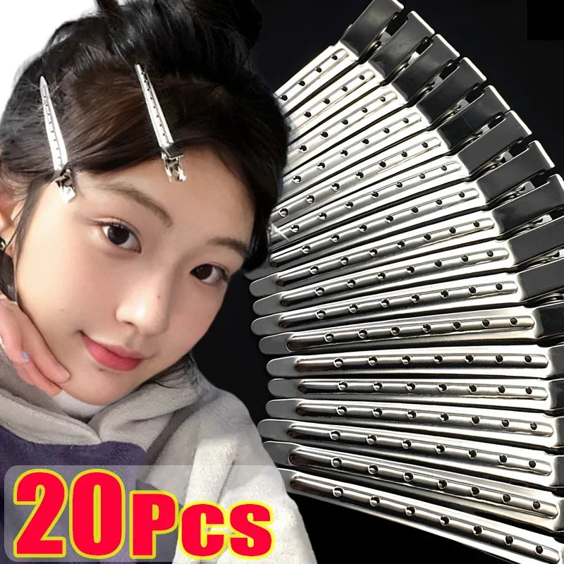 Women’s Metal Hair Care Clips – Steel Hairdressing Sectioning Clamps for Styling & Barber Use