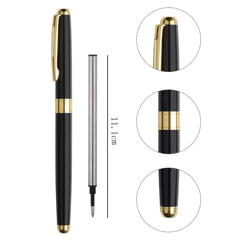 High-Quality Stainless Steel Ballpoint Pen – Business Signing Pen with Replaceable Refill for Office & School