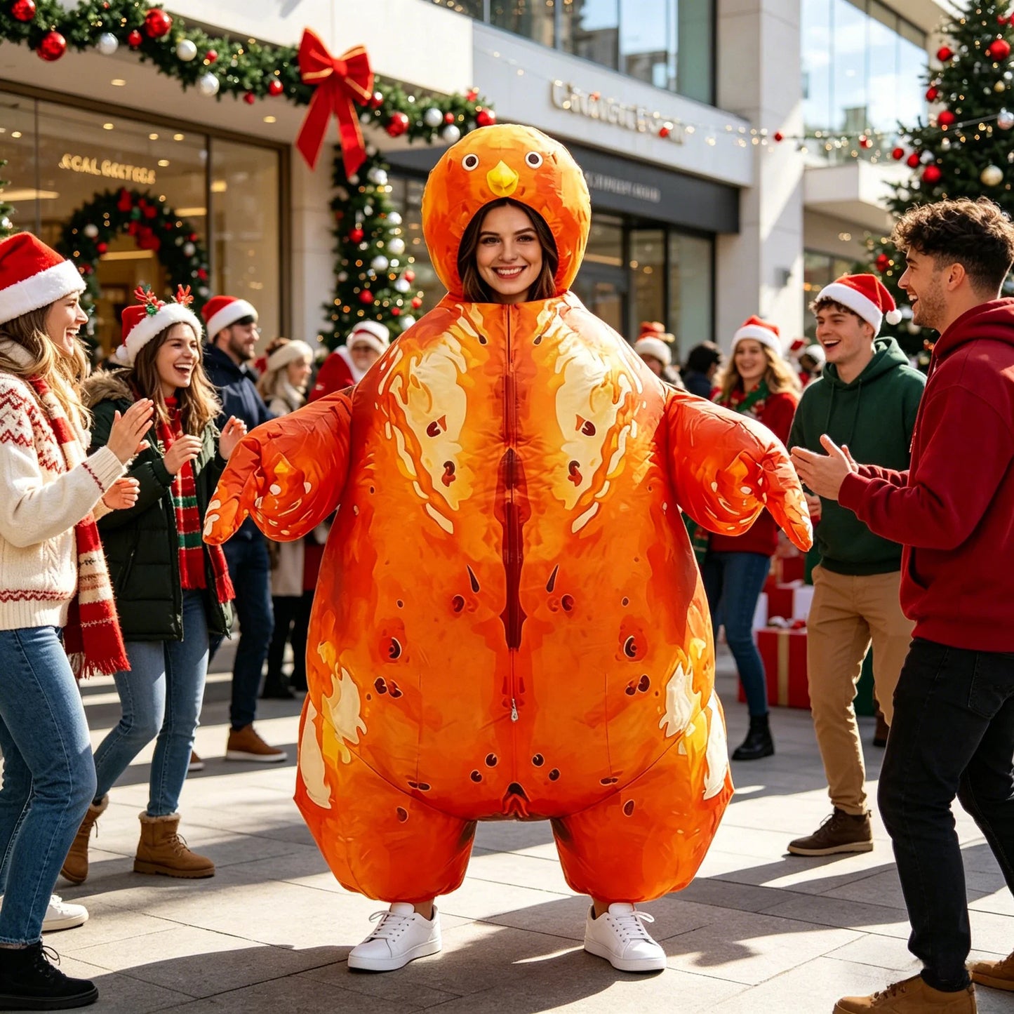 Inflatable Thanksgiving Turkey Mascot Costume - Funny Roast Turkey Cosplay Suit for Festivals & Carnival Parties