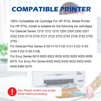 ShinColor Compatible 67XL Ink Cartridges for HP – High Yield Replacement Ink for HP DeskJet 2700 & Envy 4200, 6020, 6030, 6400, 6430 Series