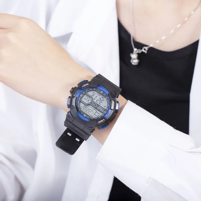 Men's Outdoor Sports Watch – Waterproof LED Military Digital Wristwatch with Luminous Large Screen