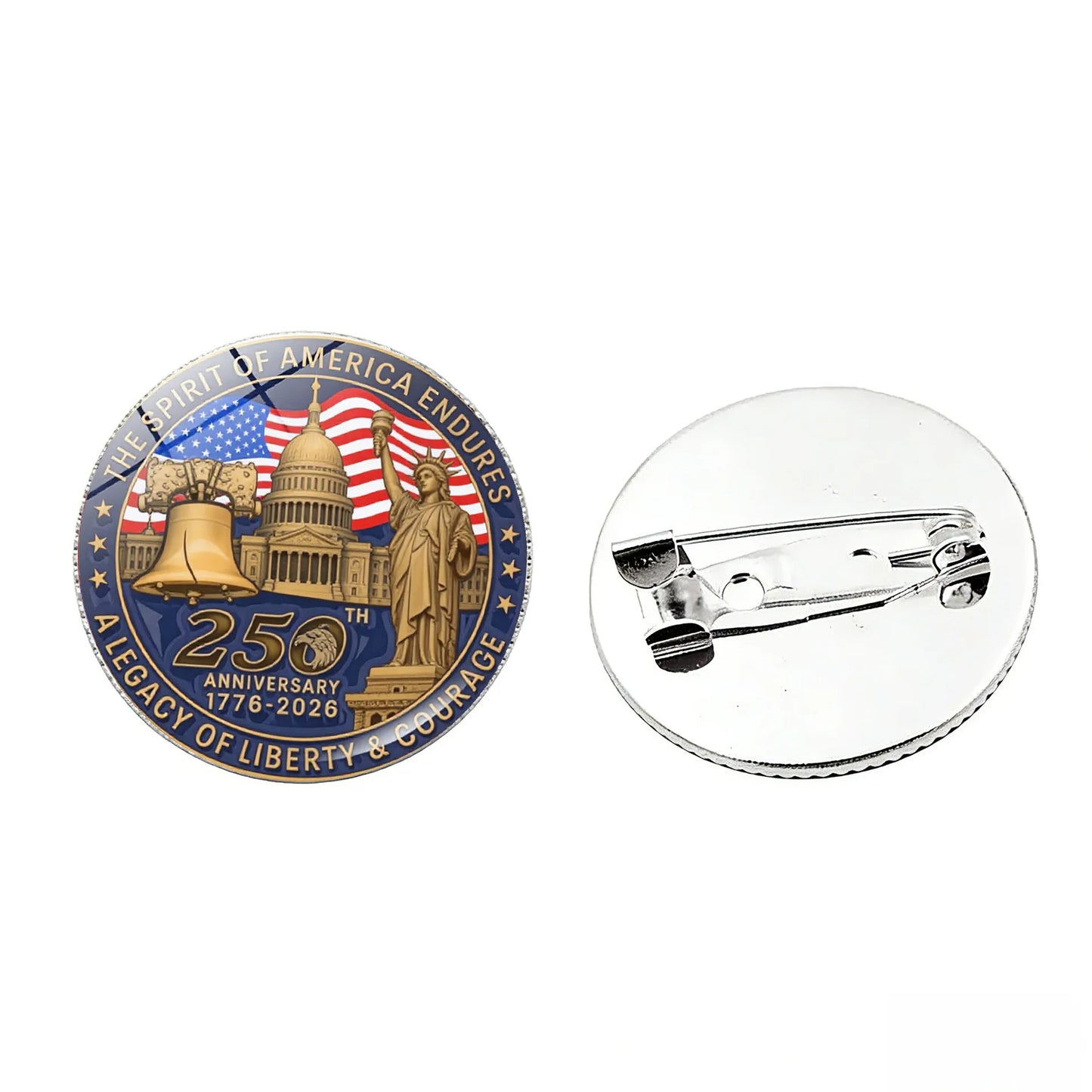 250th Anniversary USA Commemorative Pin - Liberty Eagle Patriotic Badge Brooch 1776-2026 Collectible Gift