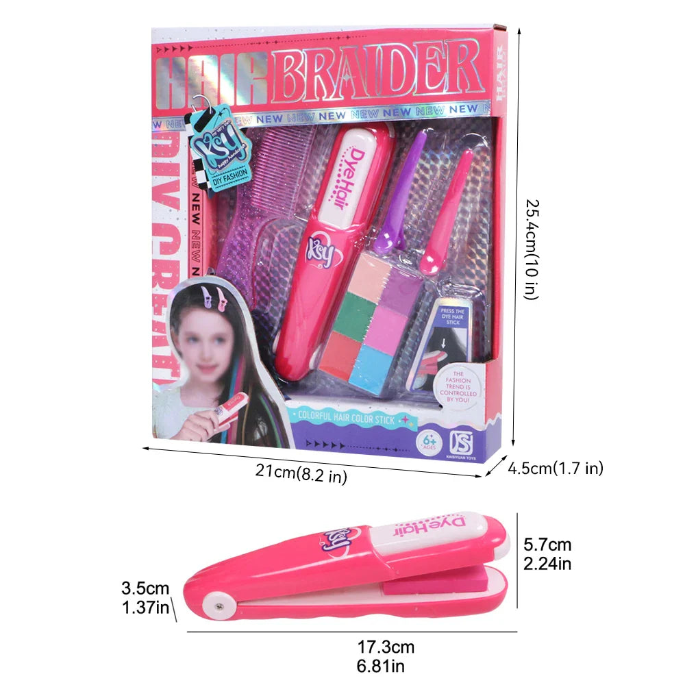 Children's Simulated Hair Dyeing Stick Set - DIY Hair & Makeup Tools, Girls' Hair Accessories & Toy Gifts