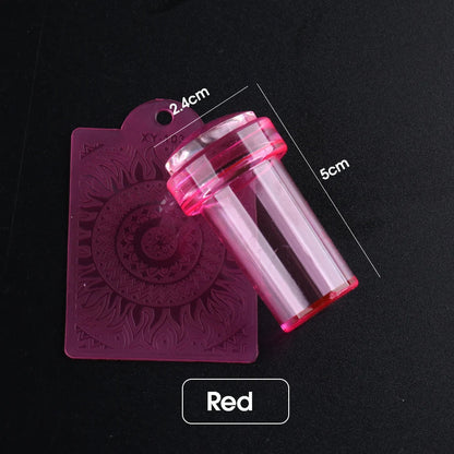 Transparent Nail Art Stamper Kit - French Manicure Stamping Plate, Scraper & Polish Tools