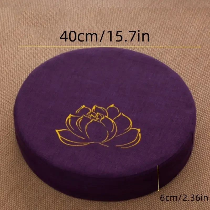 Yoga Meditation Cushion – 40x6cm Hard Linen Lotus Pillow with Backrest, Removable & Washable Tatami Mat