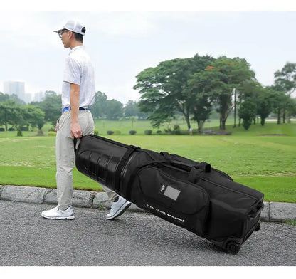 PGM Golf Aviation Bag – Hard Shell Anti-Collision Travel Bag with Roller Skating Belt, Men & Women, HKB014