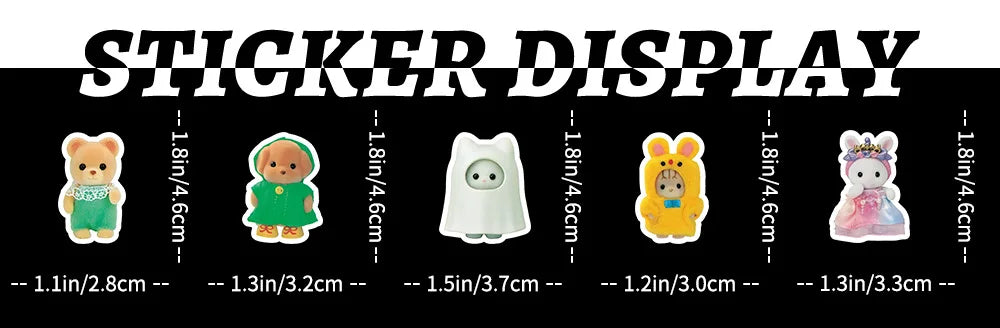 100/200pcs Calico Critters Stickers — Waterproof Cartoon Decals for Laptops, Scrapbooks, Skateboards & Kids’ Decor