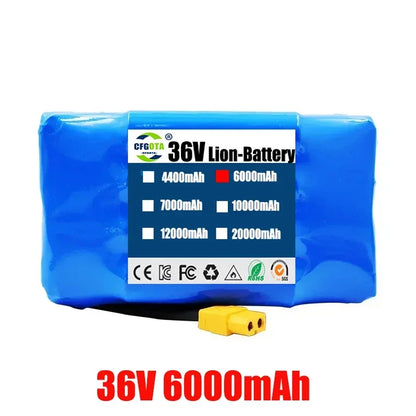 Genuine 36V 12Ah 10S2P Lithium-Ion Battery Pack — Rechargeable Battery for Electric Scooter, Hoverboard & Unicycle