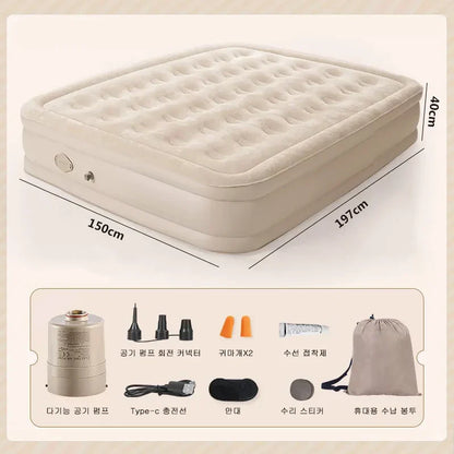Outdoor Inflatable Air Mattress – Thickened Nap Bed & Air Cushion for Single or Double Use, Home & Travel