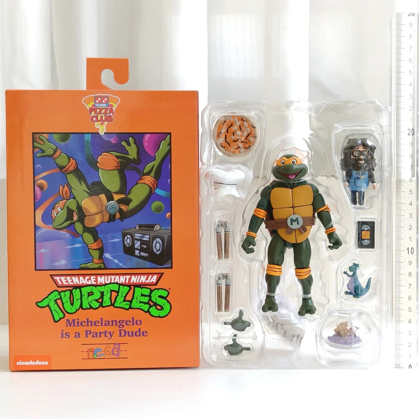 Four New NECA Anime Action Figures – Leonardo Teenage Mutant Ninja Turtles Pizza Club Model Figurines for Toys & Shelf Display