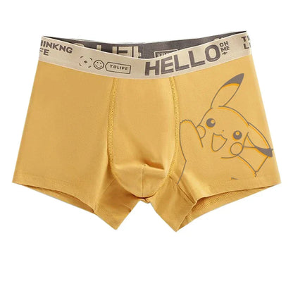 Pokemon Anime Men's Boxer Briefs — Charmander, Charizard, Bulbasaur, Gengar & Pikachu Antibacterial Underwear Shorts Gift