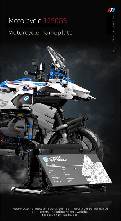 High-Tech 1:5 Motorcycle Model – Modular Brick Racing Motorbike Building Set Toy for Boys T4022