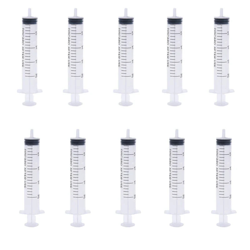 2-20pcs Plastic Reusable Syringes 1ml-10ml – Measuring Tool for Hydroponics & Kitchen Use