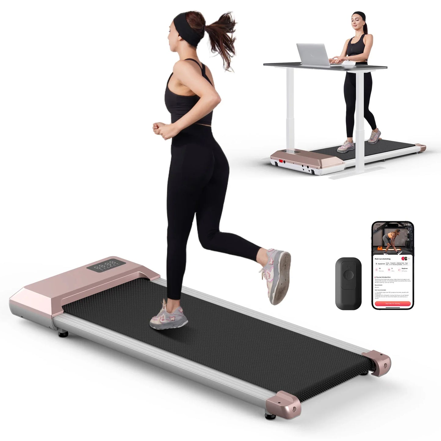 300lbs Home Treadmill – 2.5HP 2-in-1 Walking & Running Pad with LCD Digital Display, Fitness Exercise Machine