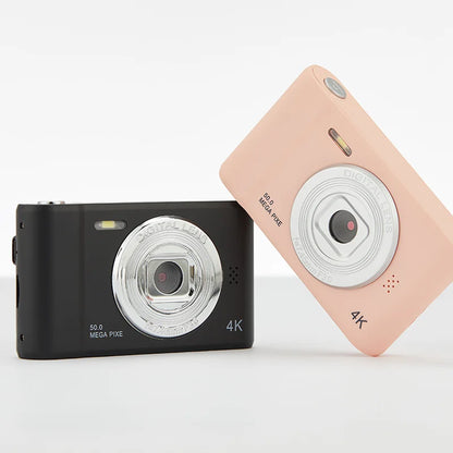 4K Digital Camera – 50MP Travel Selfie Camera with HD Zoom, 2.4-inch Screen, Mini Retro Cam for Kids & Beginners
