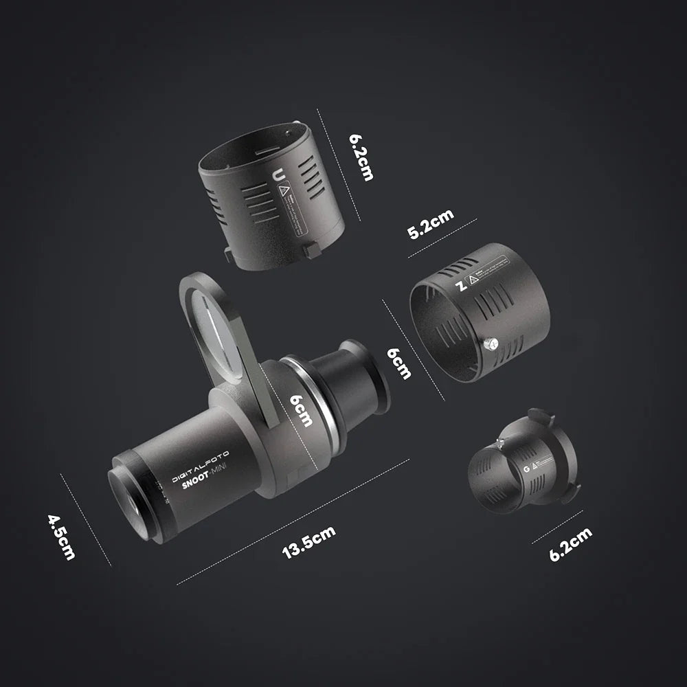 Mini Snoot Projection Attachment – Compatible with Zhiyun, Ulanzi, & Godox Mounts