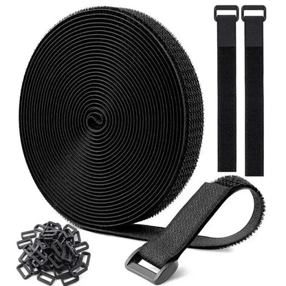 Reusable Nylon Hook & Loop Cable Ties – Adjustable Self-Adhesive Fastening Straps for Cord Management (5M/10M)