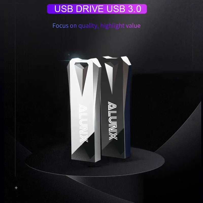 ALUNX USB 3.0 Flash Drive – 4GB to 128GB Memory Stick, Metal USB Pen Drive for Data Storage