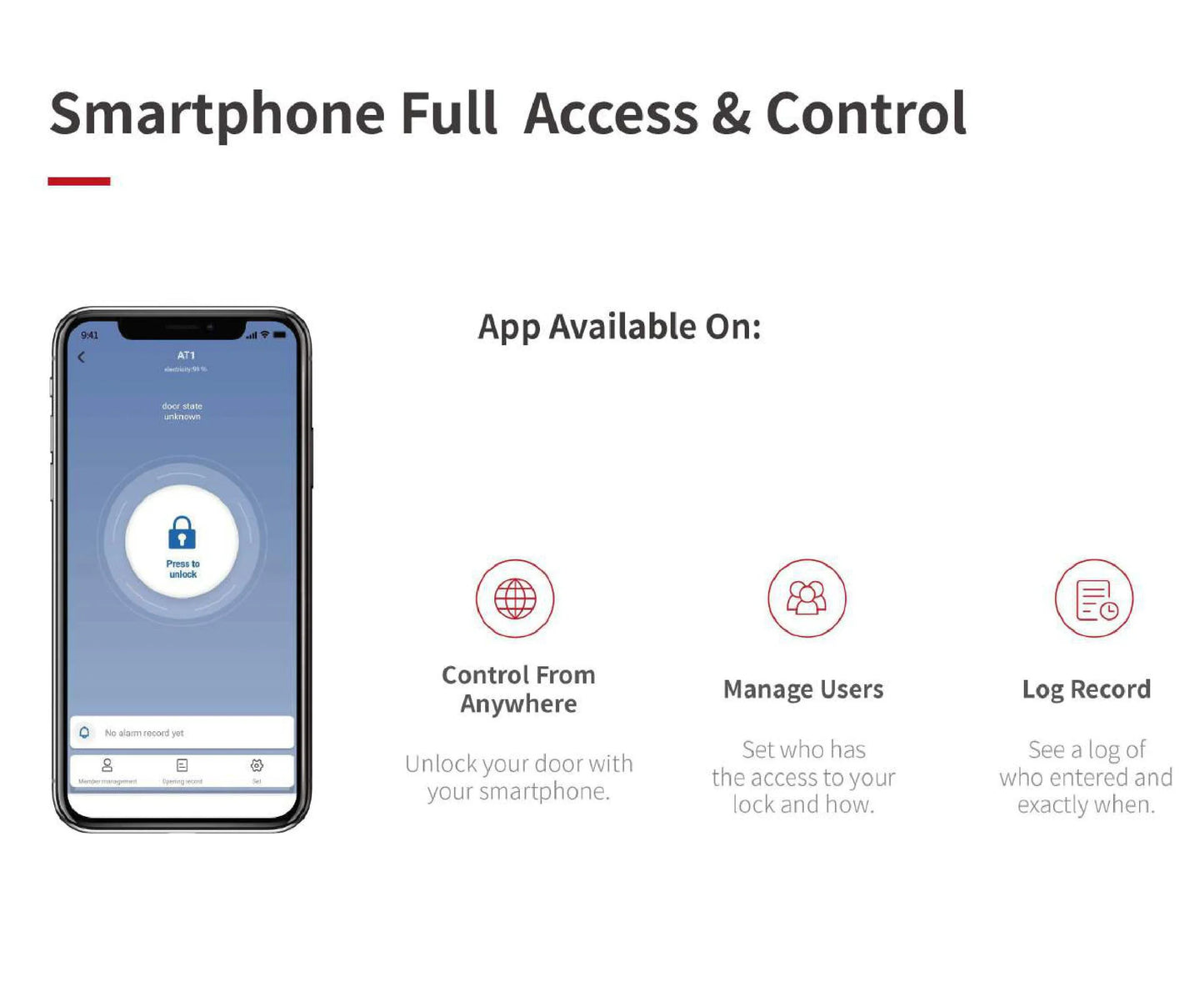 A1 Pro Max Bluetooth Smart Door Lock – Tuya APP Remote Control, Keyless Unlock, DIY Easy Installation for Smart Life