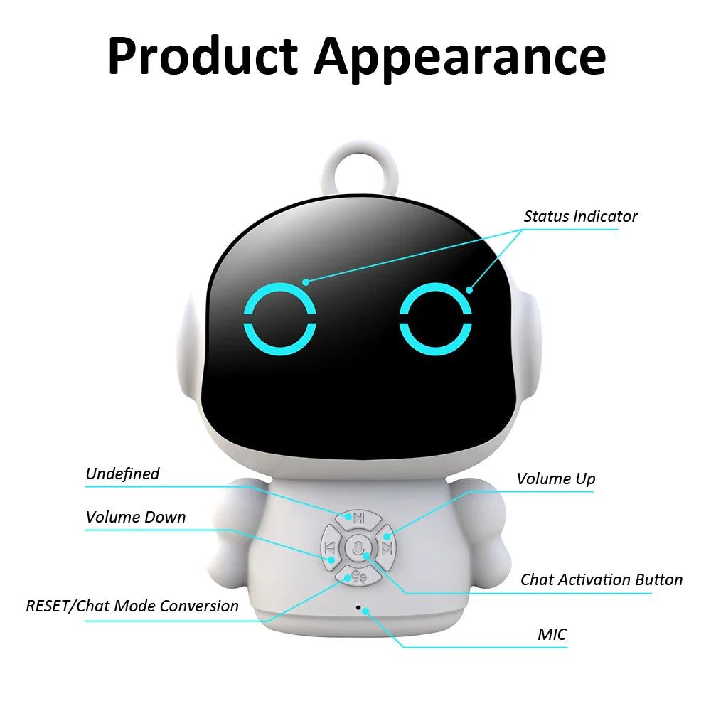 Tuya Smart AI Robot Toy – WiFi Voice Interactive Early Education Learning Machine with Speech Recognition for Kids Educational Play