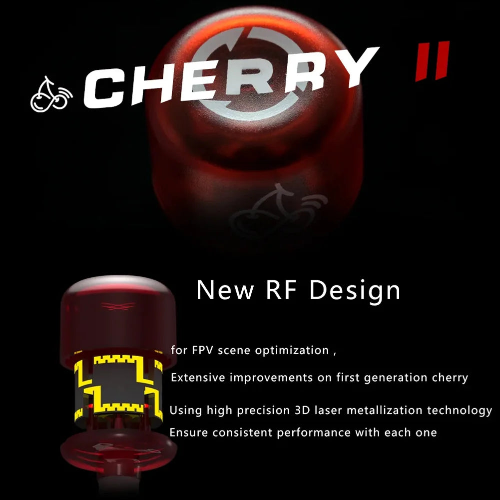 RUSHFPV Cherry 2 II 5.8G FPV Antenna — LHCP/RHCP SMA UFL IPEX MMCX for Freestyle Analog & Digital Drones