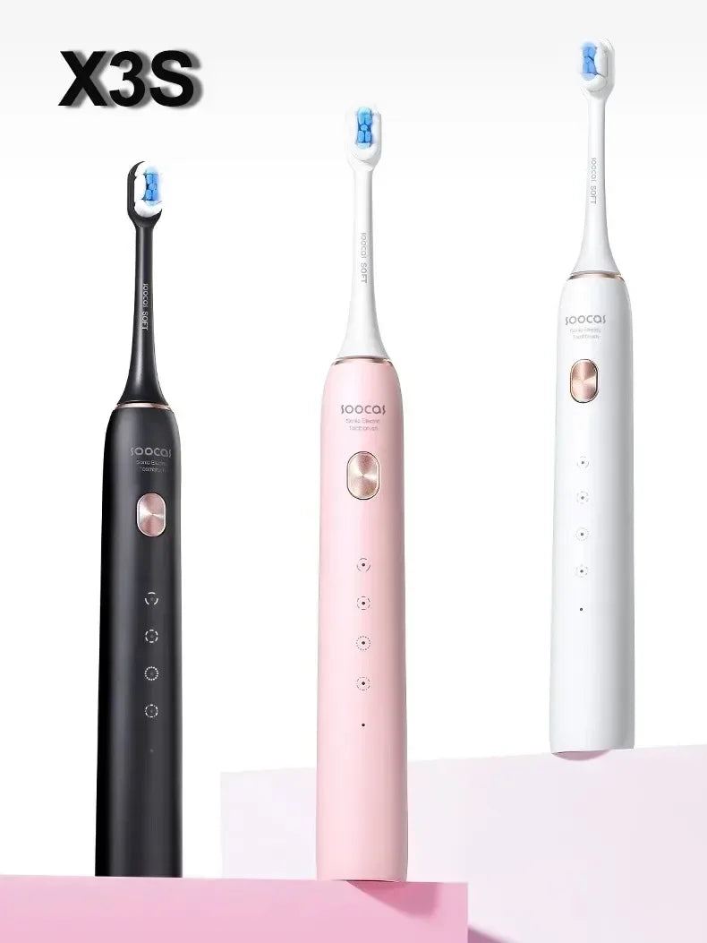 SOOCAS X3S Sonic Electric Toothbrush – IPX8 Waterproof, 180-Day Battery Life, Ultrasonic with Soft Cloud Toothbrush Heads