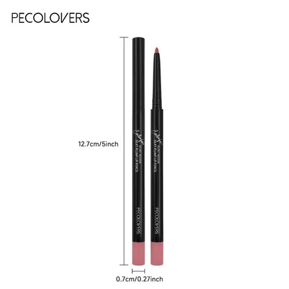 Waterproof Matte Lipliner Pencil – Long Lasting Red Contour Tint, Non-Stick & Moisturizing Lipstick in 12 Colors