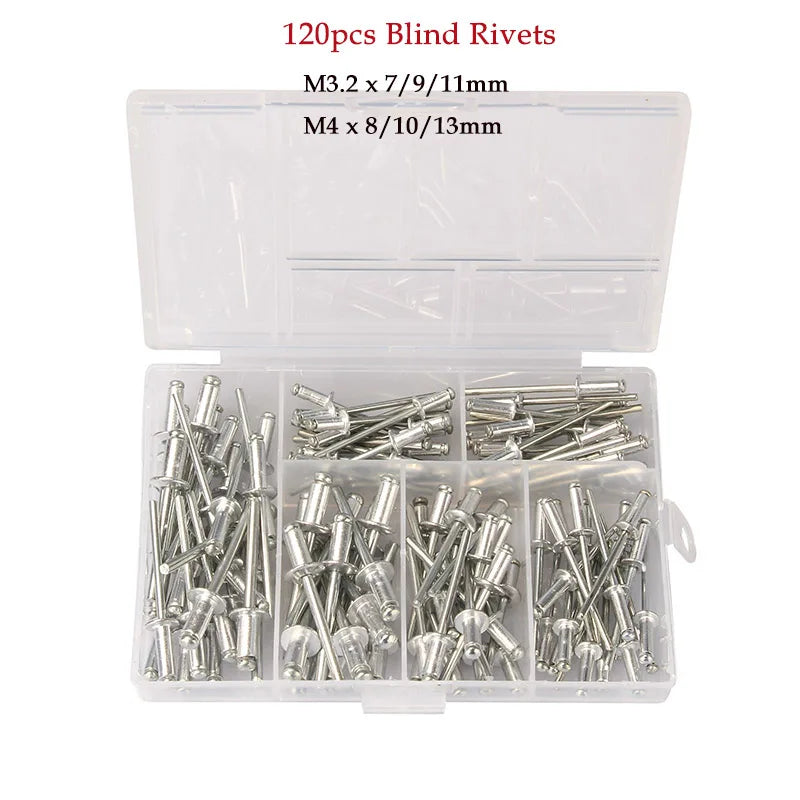 Heavy Duty Hand Riveter Gun Kit – 60/120/200/380pcs Blind Rivet Set with Pliers for Automotive & Home DIY Projects
