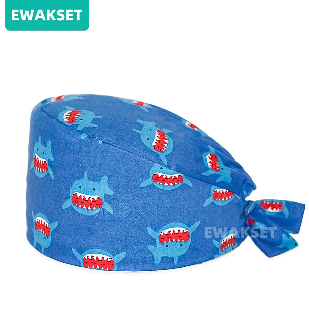 Unisex Soft Scrub Cap – Cartoon Print Surgical Hat for Men and Women, Operating Room Nursing Accessories