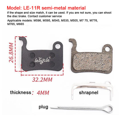 25 Pairs MTB Bicycle Disc Brake Pads - Resin, Metal, Ceramic for Shimano, SRAM, AVID, ZOOM B01S Universal Hydraulic Brakes