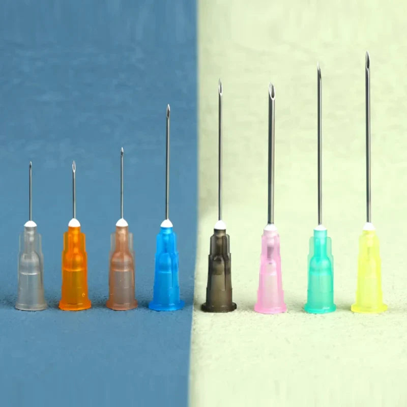 25pcs Disposable Sharp Needles (18G 25G 27G 30G 31G 32G 34G) - Sterile Stainless Steel for Hyaluronic Acid & Tattoo Use