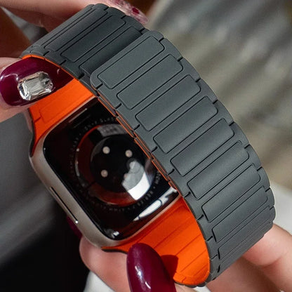 Magnetic Silicone Strap for Apple Watch — Fits Ultra 2 & Series 11–3 (40–49mm)