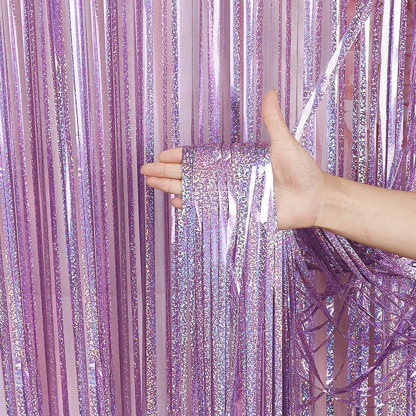 2-Meter Gold Glitter Tinsel Fringe Foil Curtain - Party Backdrop for Birthdays, Weddings, Anniversaries, Adult Celebrations