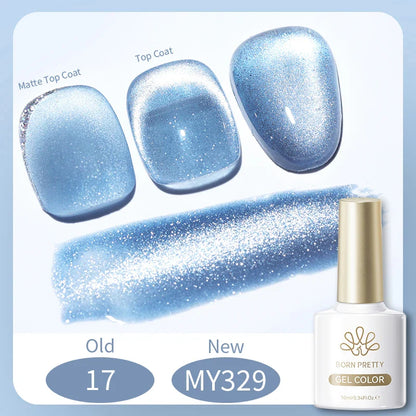 BORN PRETTY Cat Magnetic Gel Nail Polish 117 Colors 10ml Full Coverage Semi-Permanent Soak-Off Nail Varnish for Salon Manicure Glitter Cat Eye Nails
