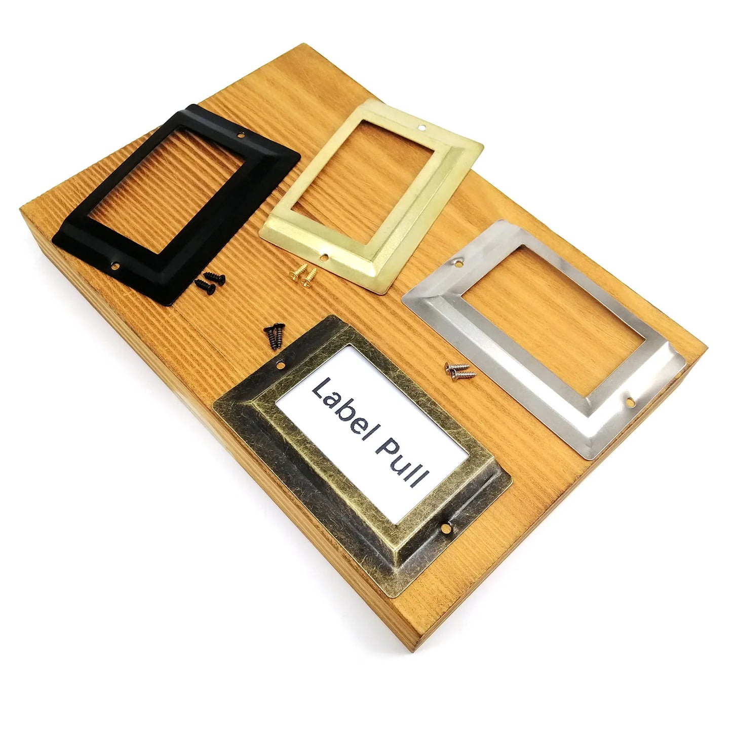 6pcs Large Iron Label Pull Handles – 52x80mm File Name Card Holders for Cabinet, Drawer & Jewelry Box