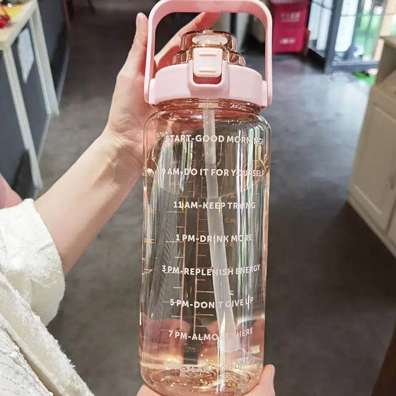 2000ml Large Capacity Plastic Straw Water Cup - Sports Water Bottle for High-Value Outdoor Camping, Drinking Tools