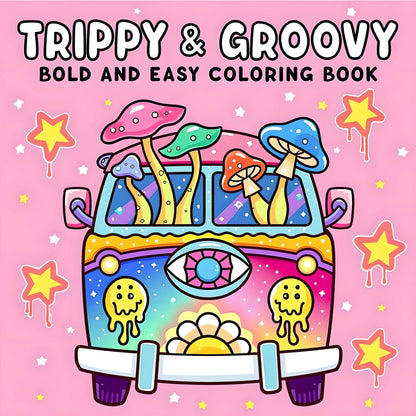GROOVY Bold & Easy Patterns Coloring Book for Adults - Cute Drawing Book and Fun Birthday or Party Gift