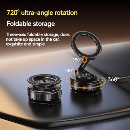 Universal Metal Magnetic Car Phone Holder – Adjustable Vacuum Suction Stand for Mirror, Gym, Bath & Home Use