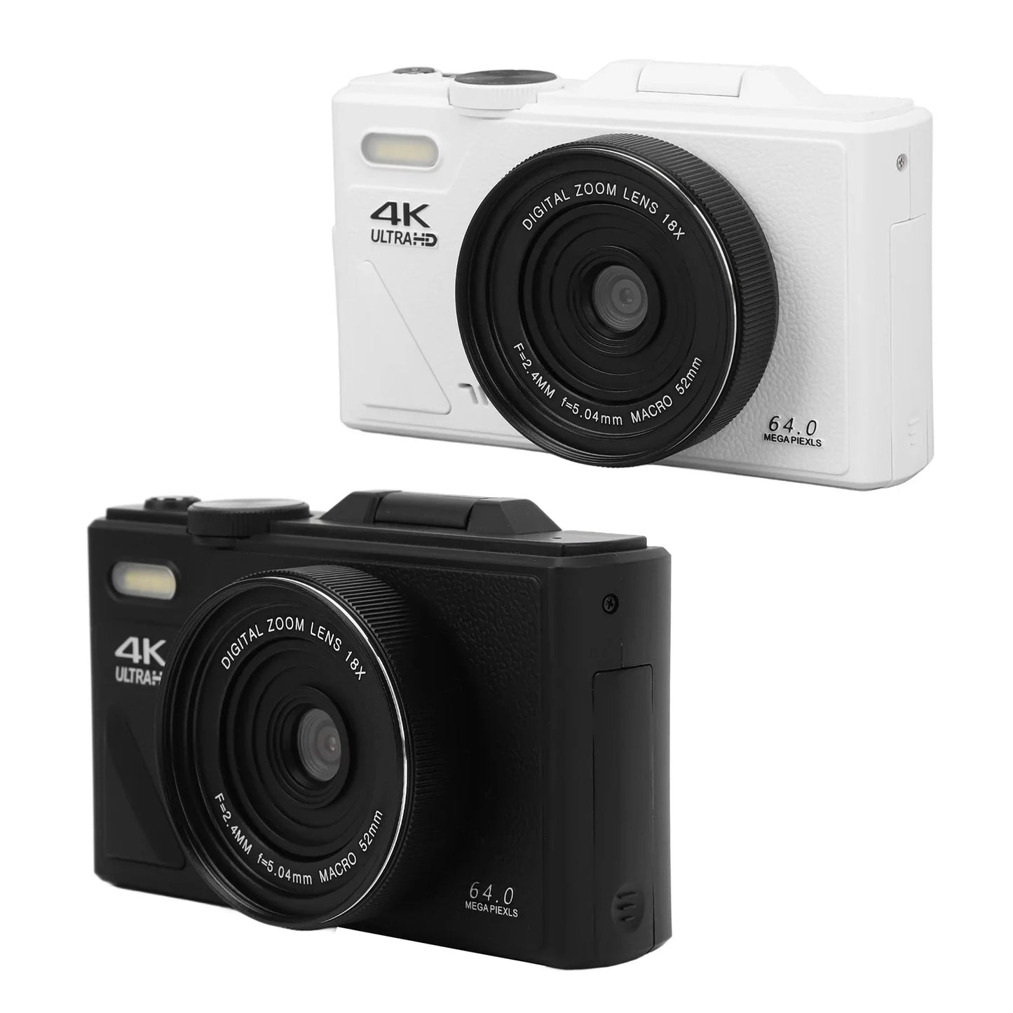 Retro 64MP Digital Camera – Stabilization Video, Pause Function, 3-Inch IPS Screen for Vlogging & Beginners