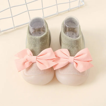 Newborn Baby Shoes — Embroidered Nonslip Socks & Soft Rubber Sole Booties for Boys & Girls
