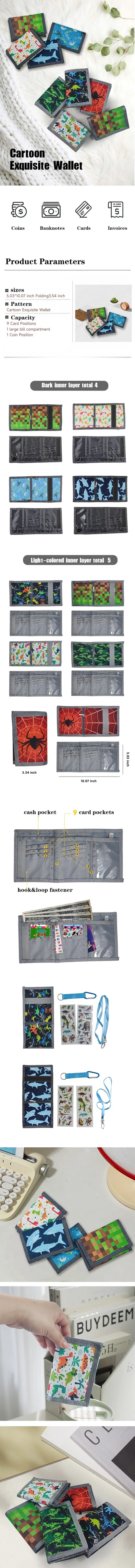 Kids Trifold Casual Wallet – Multifunctional Youth Wallet with Zipper Coin Pocket & Card Holders, Perfect Gift for Children