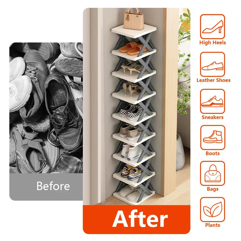 Multi-Layer Detachable Shoe Rack Storage Organizer — Space-Saving Household Shoe Shelf Cabinet