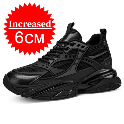 Men’s Mesh Elevator Sneakers – 8CM/10CM Invisible Height Increase Sports Casual Shoes