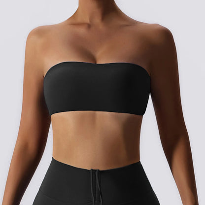 Women’s Strapless Sports Bra — Quick-Dry Yoga & Gym Tube Top | Fitness Chest Wrap Workout Bra