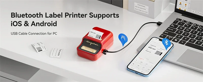 NIIMBOT B21 Portable Thermal Printer – 1500mAh Wireless Sticker Printer with Self-Adhesive Labels for Barcode, Clothing & Jewelry