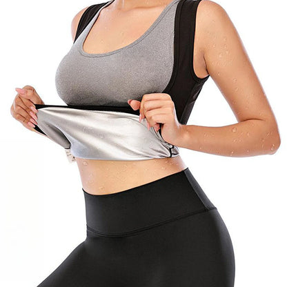 Women's Sauna Sweat Vest - Slimming Workout Sauna Shirt with Hot Sweat Effect & Faja Compression Fit