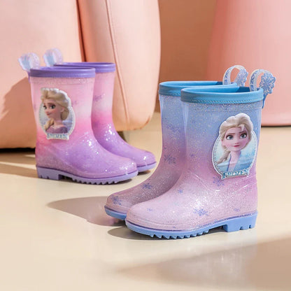 New Children's Rain Shoes – Princess Elsa Cute Non-Slip Rain Boots for Girls