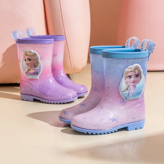 New Children's Rain Shoes – Princess Elsa Cute Non-Slip Rain Boots for Girls